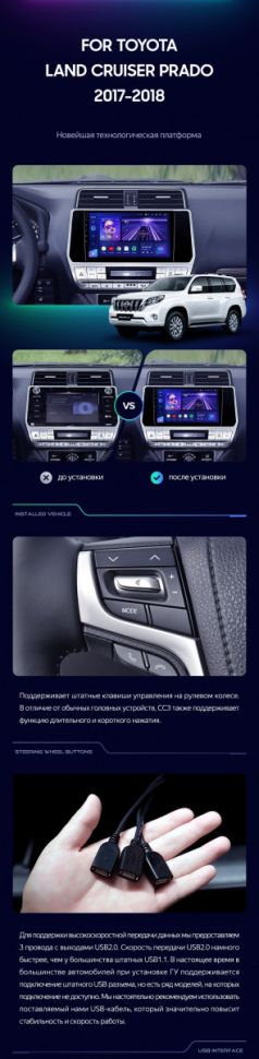Штатная магнитола Teyes CC3 4/32 Toyota Land Cruiser Prado 150 (2017-2021)
