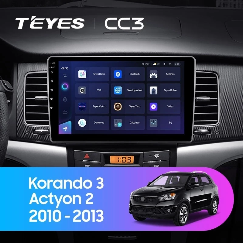 Штатная магнитола Teyes CC3 4/32 SsangYong Korando 3 Actyon 2 (2010-2013)