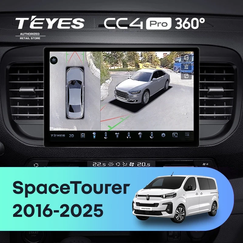 Штатная магнитола Teyes CC4 Pro 360 8/128 Citroen SpaceTourer (2016-2026) (11")