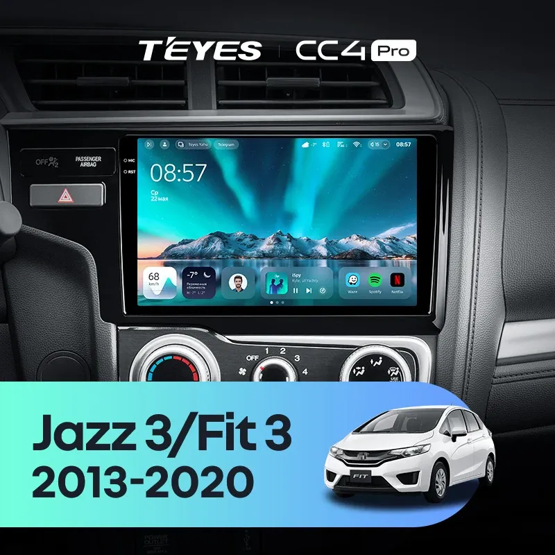 Штатная магнитола Teyes CC4 Pro 12/256 Honda Jazz 3 (2015-2020) Тип-A