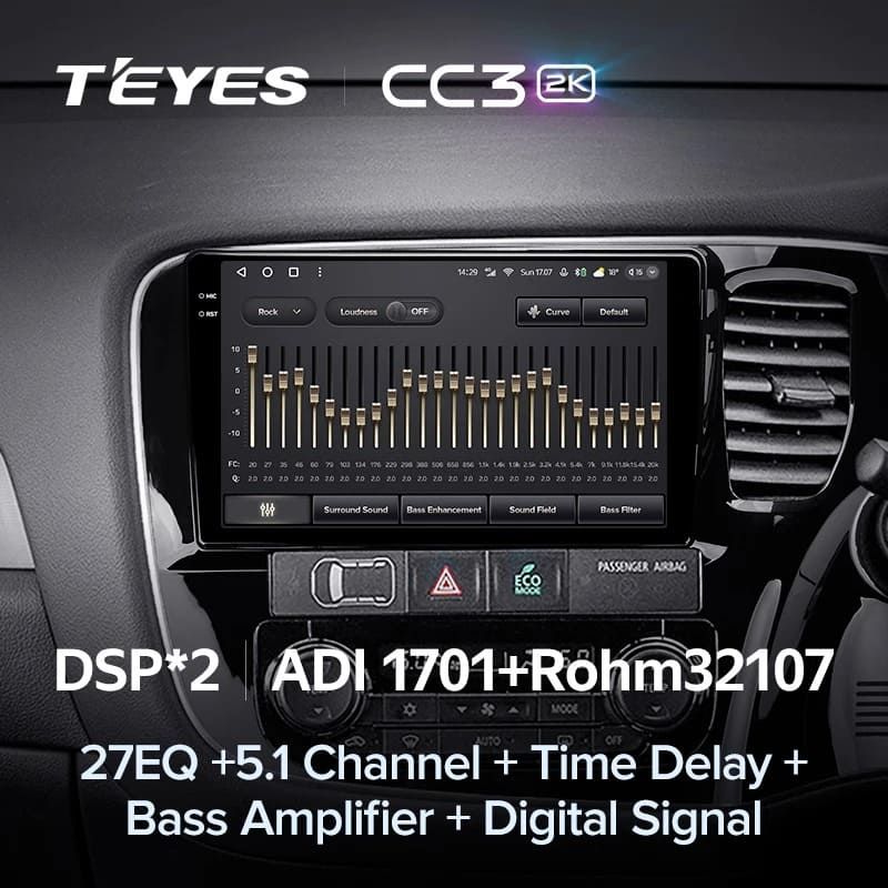 Штатная магнитола Teyes CC3 2K 4/32 Mitsubishi Outlander 3 GF0W GG0W (2012-2018) Тип-A Правый руль