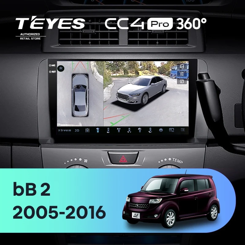 Штатная магнитола Teyes CC4 Pro 360 8/128 Toyota bB 2 QNC20 (2005-2016)