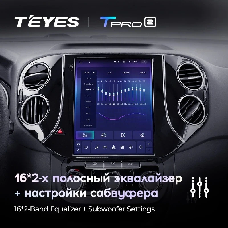 Штатная магнитола Tesla style Teyes TPRO 2 3/32 Volkswagen Tiguan 1 NF (2007-2016)