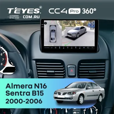 Штатная магнитола Teyes CC4 Pro 360 8/128 Nissan Almera N16 (2000-2006)