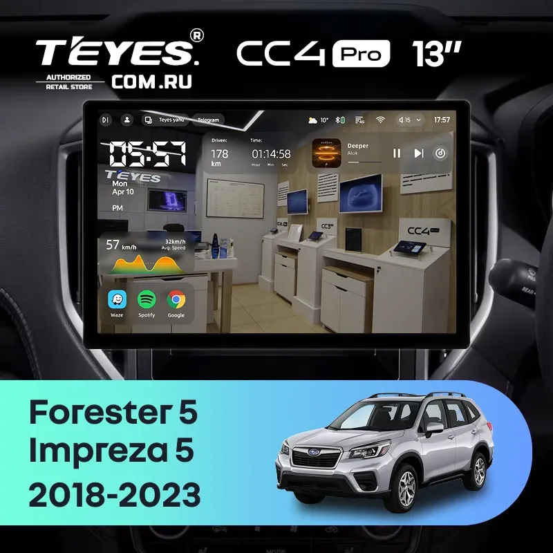 Штатная магнитола Teyes CC4 Pro 8/128 Subaru Forester 5 (2018-2023) (13")