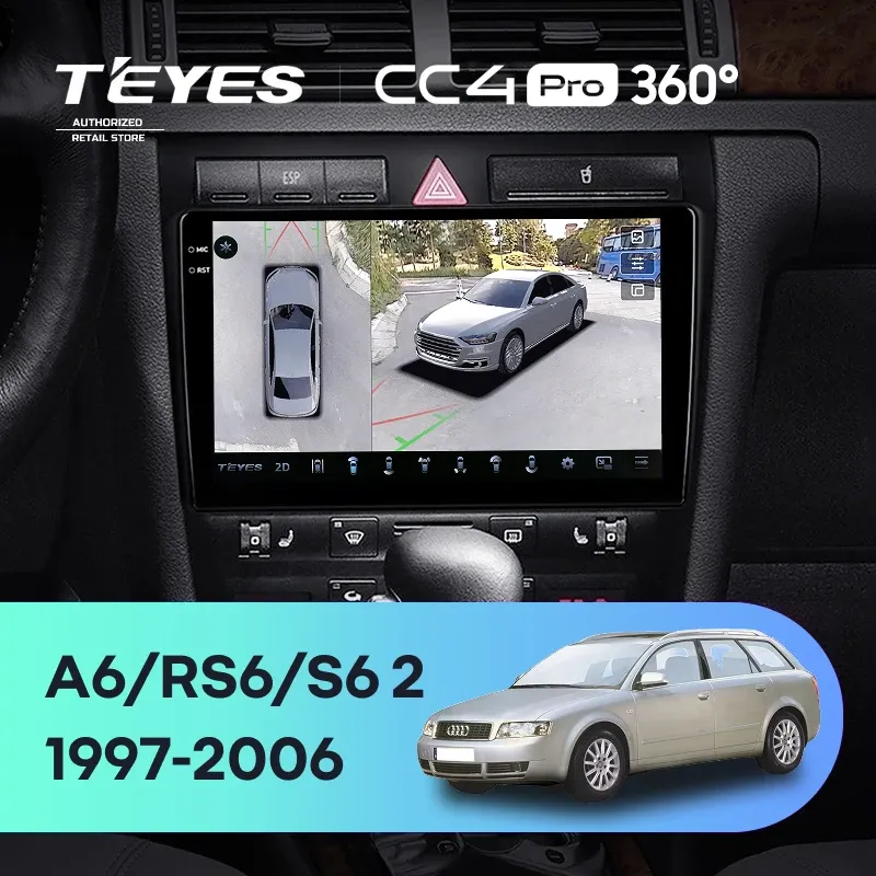 Штатная магнитола Teyes CC4 Pro 360 8/128 Audi A6 2 (1997-2004)