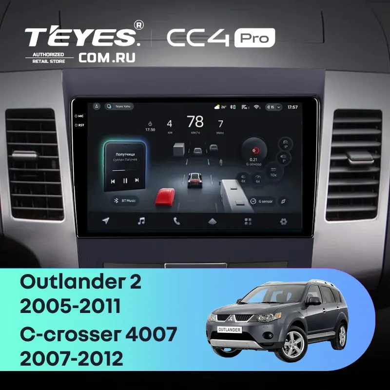 Штатная магнитола Teyes CC4 Pro 8/128 Citroen C-Crosser 1 (2007-2013) Декор Тип-B
