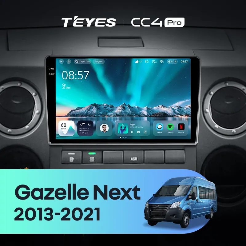 Штатная магнитола Teyes CC4 Pro 8/128 для GAZ Gazelle Next (2013-2021) F1