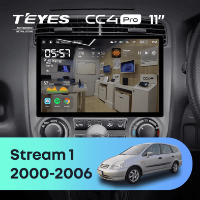 Штатная магнитола Teyes CC4 Pro 12/256 Honda Stream 1 (2000-2006) F2 (11")