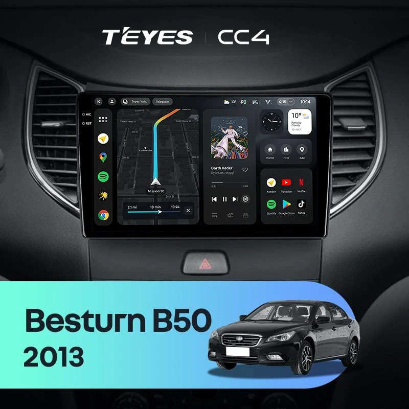 Штатная магнитола Teyes CC4 6/64 FAW Besturn B50 (2013-2016) F1