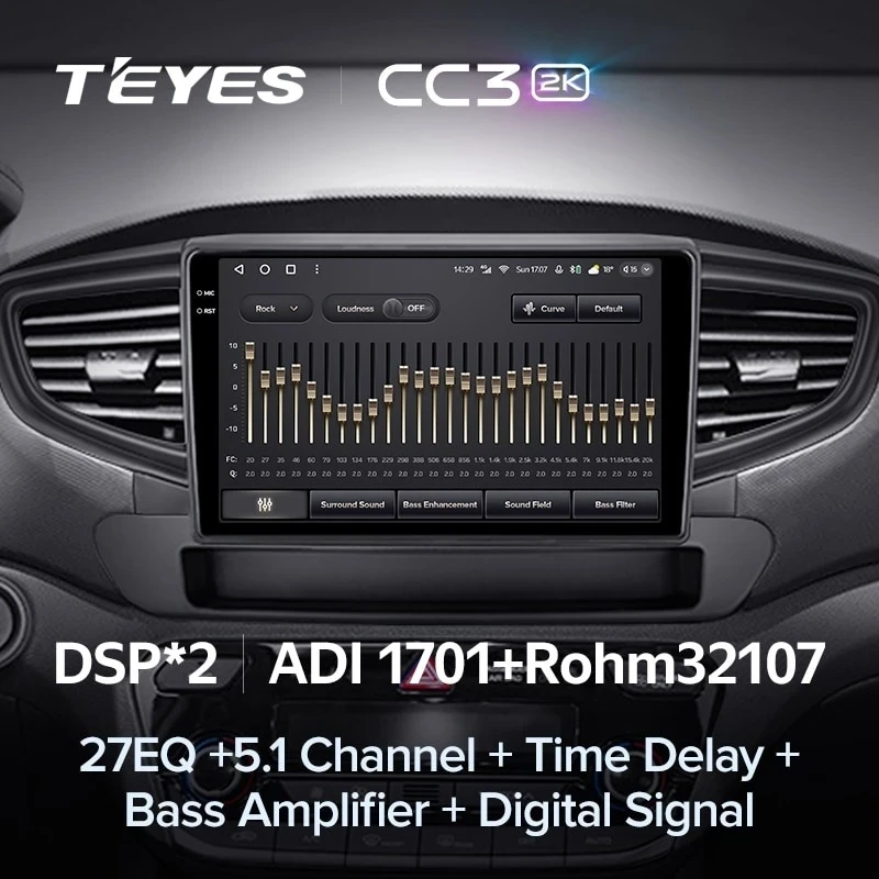 Штатная магнитола Teyes CC3 2K 360 6/128 Hyundai Ioniq AE (2016-2023) Тип-A