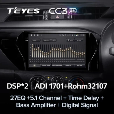 Штатная магнитола Teyes CC3 2K 4/64 Toyota Hilux Pick Up AN120 (2015-2020) Правый руль