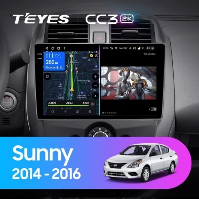 Штатная магнитола Teyes CC3 2K 360 6/128 Nissan Sunny (2014-2016)