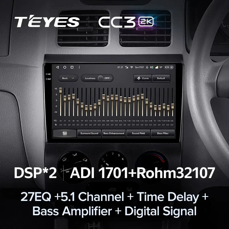 Штатная магнитола Teyes CC3 2K 360 6/128 Kia Rio 1 (2002-2005)