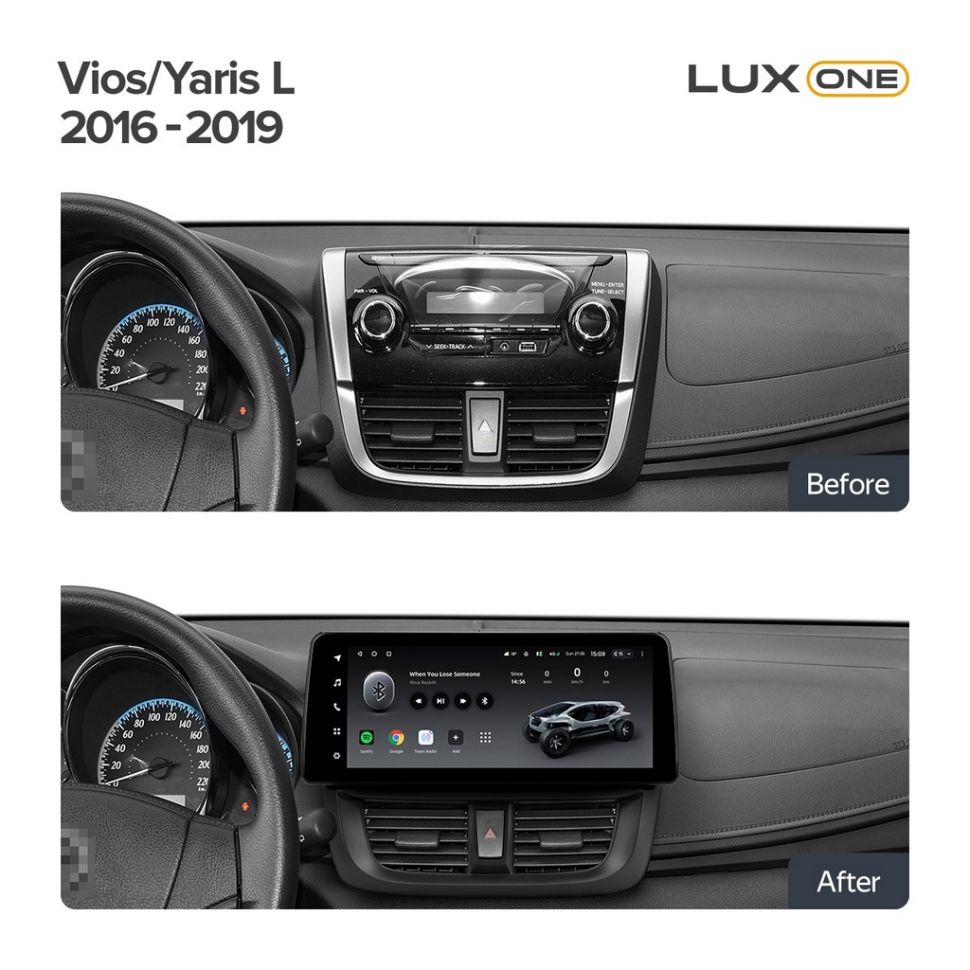 Переходная рамка Toyota Vios Yaris L 2016-2019 (12,3")