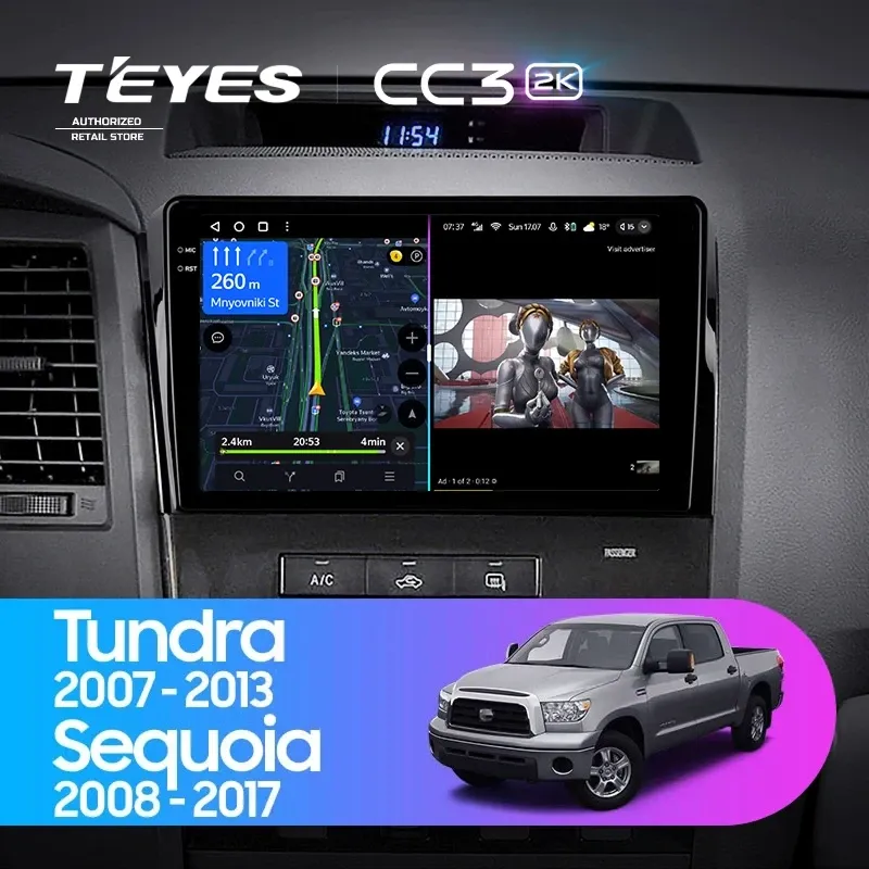 Штатная магнитола Teyes CC3 2K 6/128 Toyota Tundra XK50 (2007-2013)