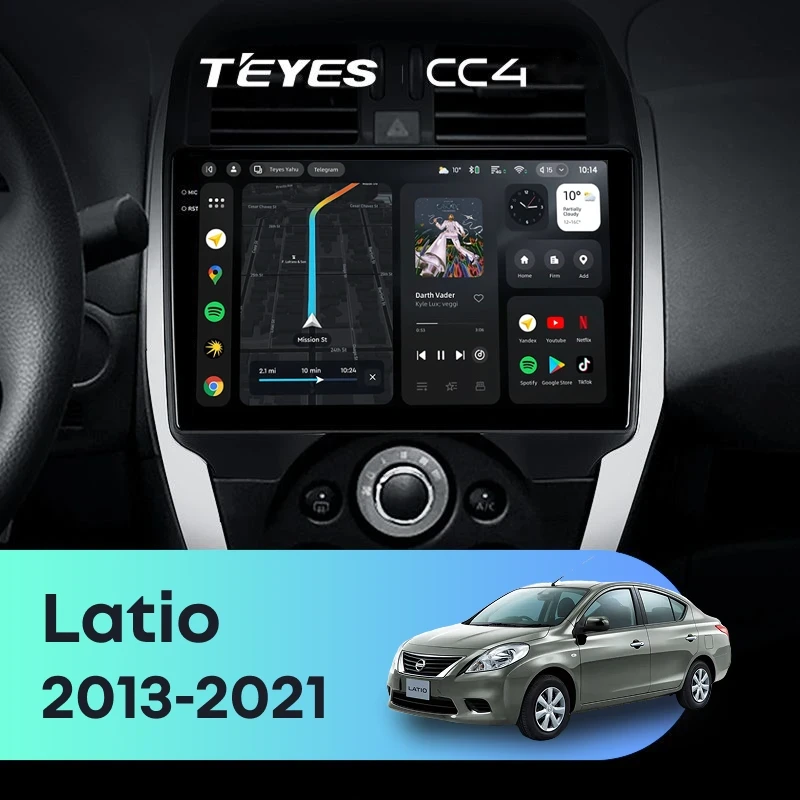 Штатная магнитола Teyes CC4 6/64 Nissan Latio (N17) (2013-2021) F1