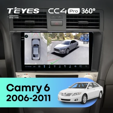 Штатная магнитола Teyes CC4 Pro 360 12/256 Toyota Camry 6 XV 40 (2006-2011) F3 (черная)