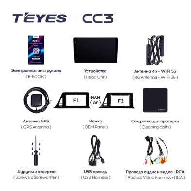 Штатная магнитола Teyes CC3 4/32 Toyota C-HR (2016-2020) F1 Правый руль