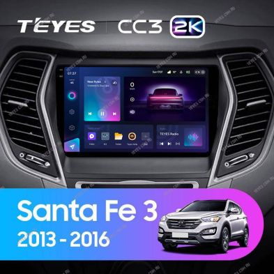 Штатная магнитола Teyes CC3 2K 4/32 Hyundai Santa Fe 3 (2013-2016) Тип-A