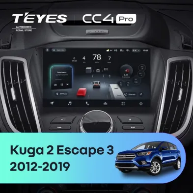 Штатная магнитола Teyes CC4 Pro 12/256 Ford Kuga 2 (2012-2019) Тип-B