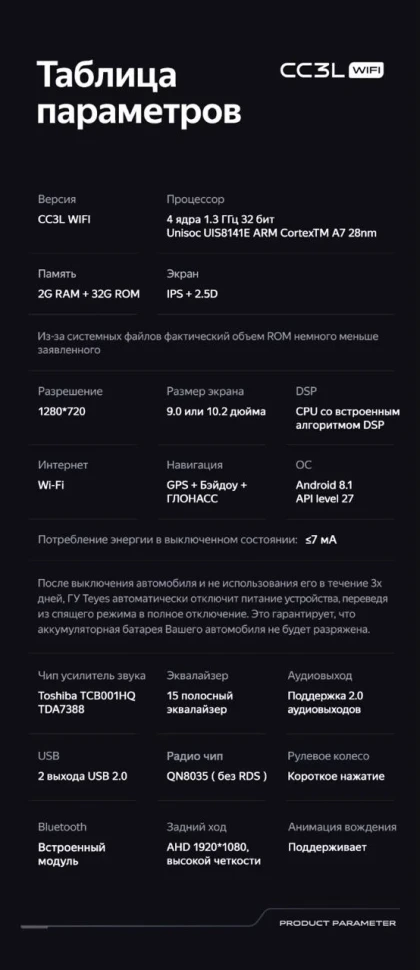 Штатная магнитола Teyes CC3L WiFi 2/32 Nissan Qashqai 2 (2013-2021) F2 климат контроль Тип-C