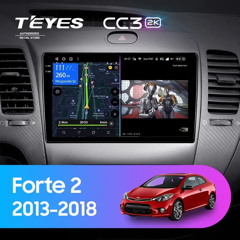 Штатная магнитола Teyes CC3 2K 360 6/128 Kia Forte 2 (2013-2018) F1 Тип-C