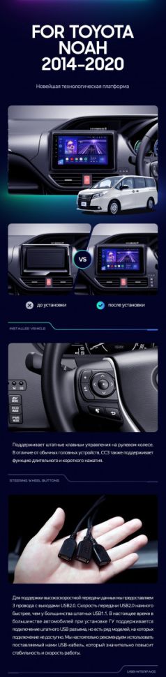 Штатная магнитола Teyes CC3 4/32 Toyota Voxy III R80 (2014-2020) Правый руль