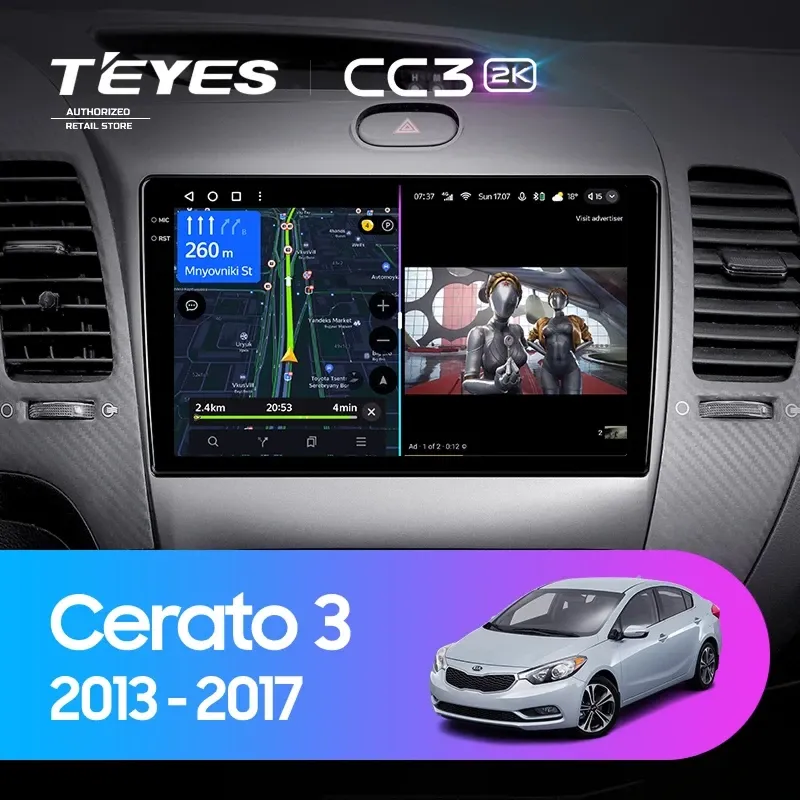 Штатная магнитола Teyes CC3 2K 360 6/128 Kia Cerato 3 YD (2013-2017) F1 Тип-C