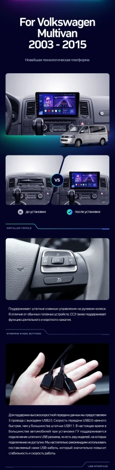 Штатная магнитола Teyes CC3 4/32 Volkswagen Multivan T5 (2003-2015)