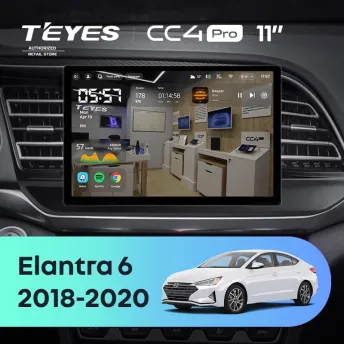 Штатная магнитола Teyes CC4 Pro 12/256 Hyundai Elantra 6 (2018-2020) Тип-B (11")