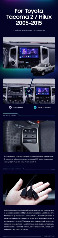 Штатная магнитола Teyes CC3 4/32 Toyota Tacoma 2 (2005-2015)