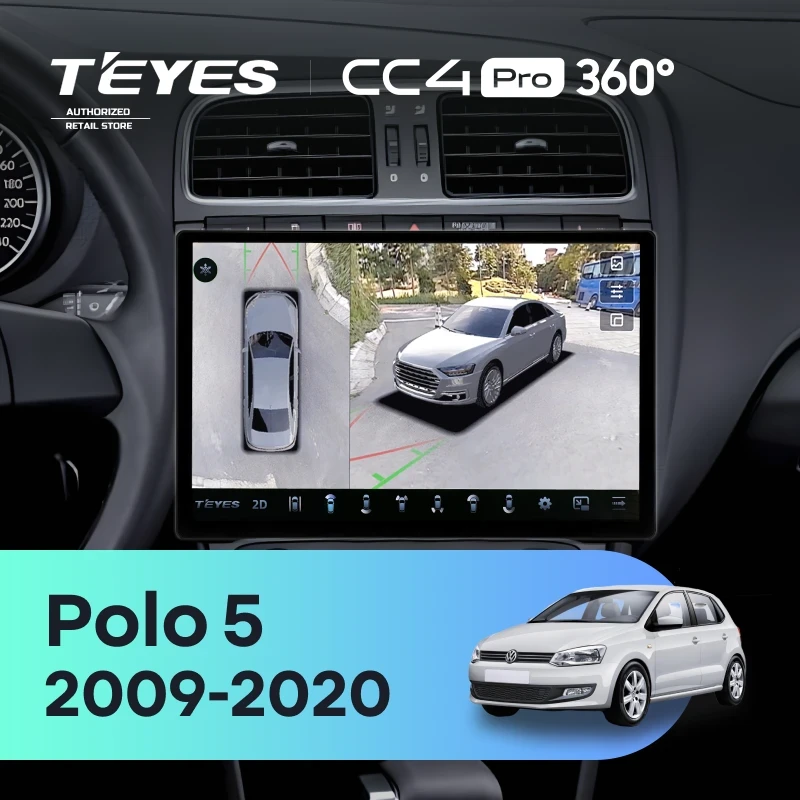 Штатная магнитола Teyes CC4 Pro 360 8/128 Volkswagen Polo 5 (2008-2020) (11") (матовая)