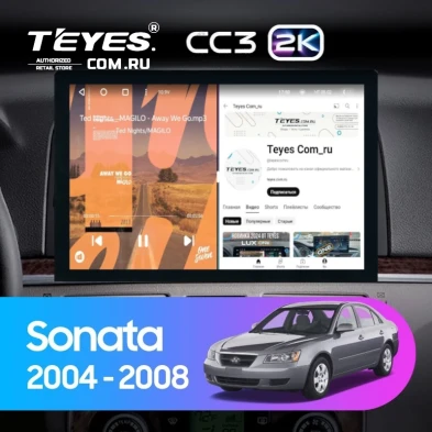 Штатная магнитола Teyes CC3 2K 6/128 Hyundai Sonata NF (2004-2008) (13")