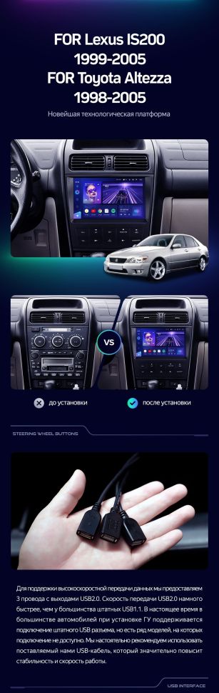 Штатная магнитола Teyes CC3 4/32 Toyota Altezza XE10 (1998-2005)