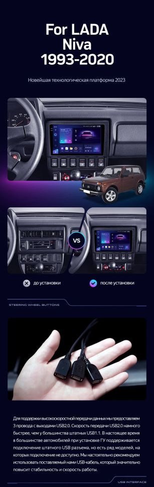 Штатная магнитола Teyes CC3L 4/32 Lada Niva (1993-2020)