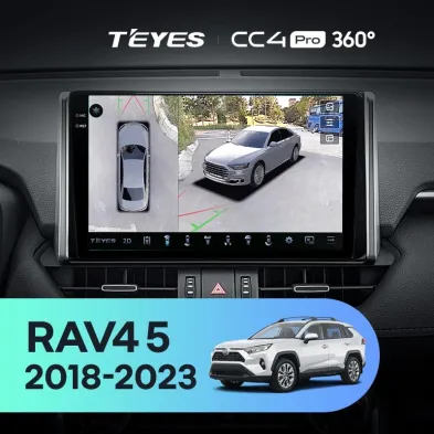 Штатная магнитола Teyes CC4 Pro 360 12/256 Toyota RAV4 5 XA50 (2018-2023) F2 Тип-A
