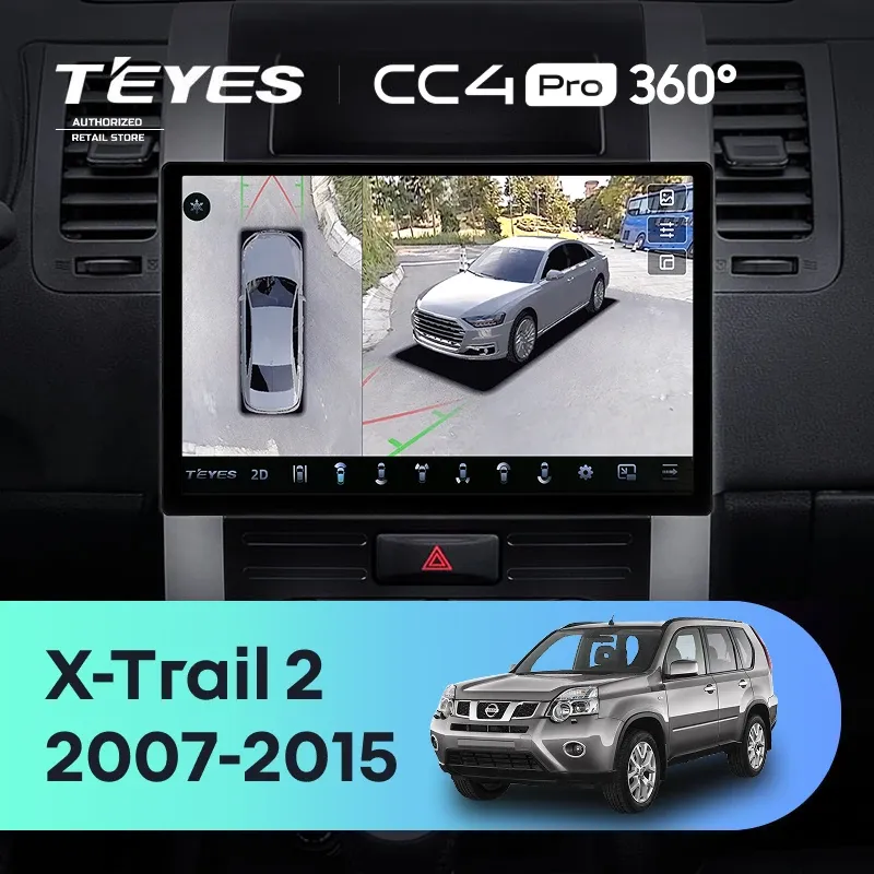 Штатная магнитола Teyes CC4 Pro 360 12/256 Nissan X-Trail T31 (2007-2015) (11")