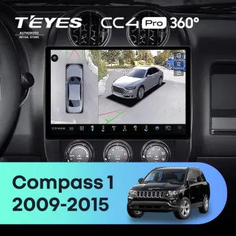 Штатная магнитола Teyes CC4 Pro 360 8/128 Jeep Compass 1 MK (2009-2015) (11")