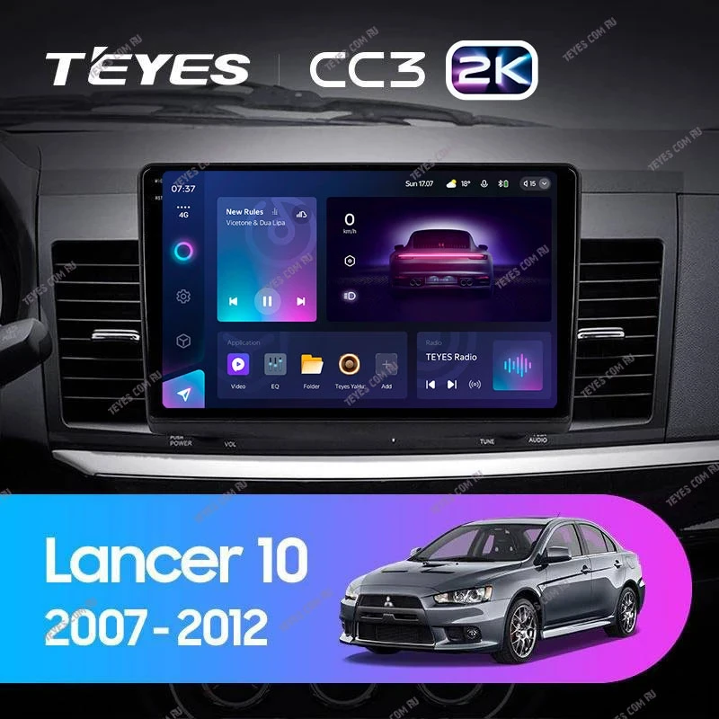 Штатная магнитола Teyes CC3 2K 4/64 Mitsubishi Lancer 10 CY (2007-2012) Тип-A