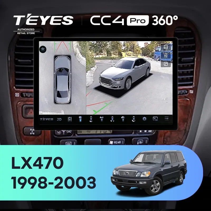 Штатная магнитола Teyes CC4 Pro 360 12/256 Lexus LX470 J100 (1998-2003) F2 (13")