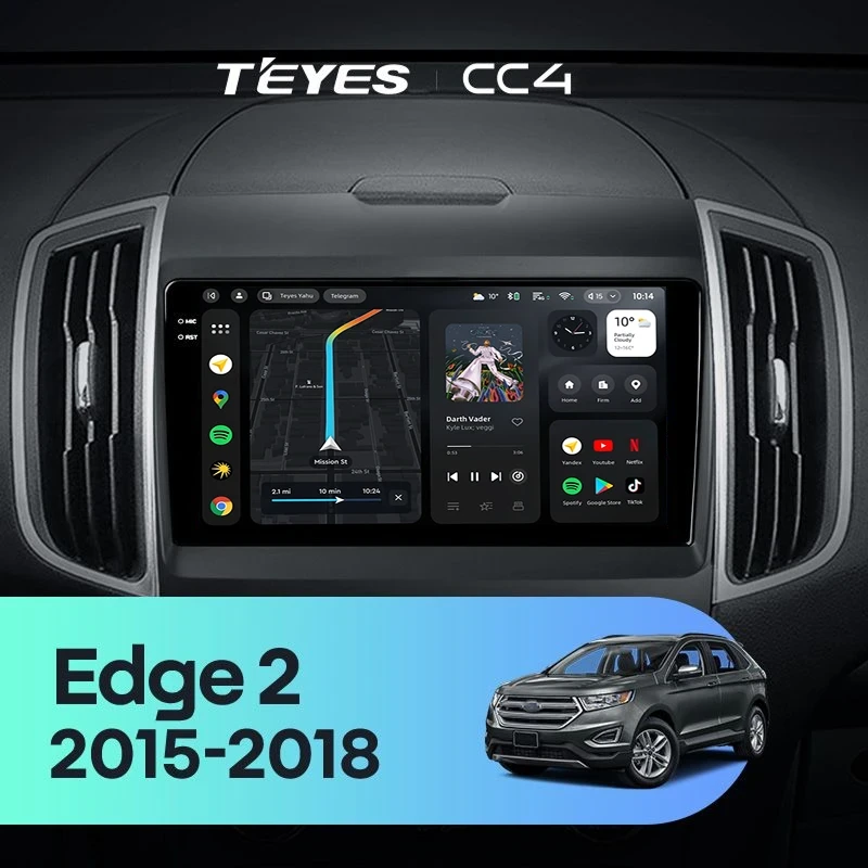 Штатная магнитола Teyes CC4 8/128 Ford Edge 2 (2015-2018) F2