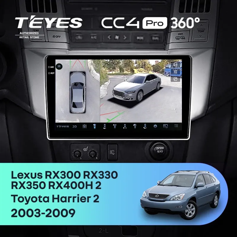 Штатная магнитола Teyes CC4 Pro 360 8/128 Lexus RX300 RX330 RX350 RX400H (2003-2009) F1