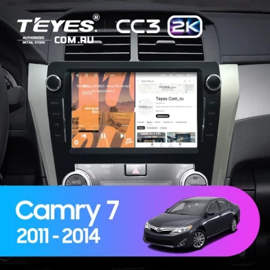 Штатная магнитола Teyes CC3 2K 360 6/128 Toyota Camry 7 XV 50 55 (2011-2014) F3 с кнопками