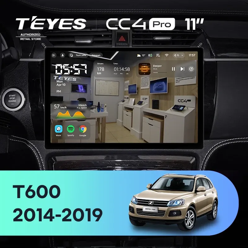 Штатная магнитола Teyes CC4 Pro 12/256 Zotye T600 (2014-2019) (11")