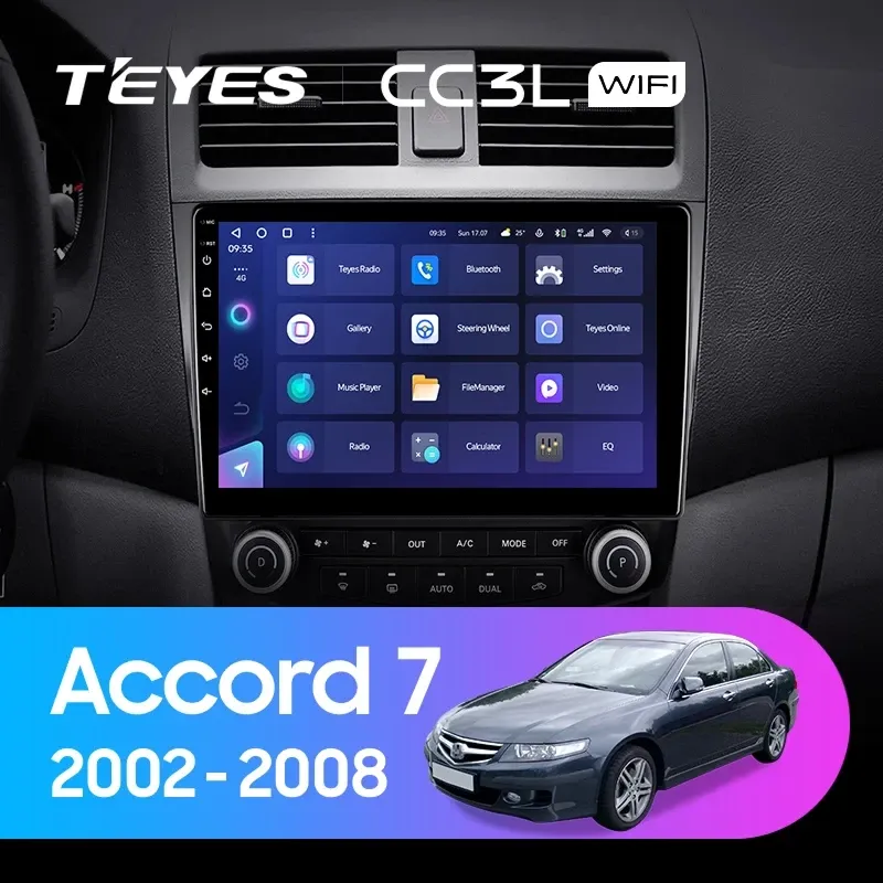 Штатная магнитола Teyes CC3L WiFi 2/32 Honda Accord 7 (2002-2008) F2
