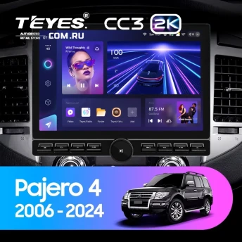 Штатная магнитола Teyes CC3 2K 6/128 Mitsubishi Pajero 4 V80 V90 (2006-2024) (13" с кнопками)