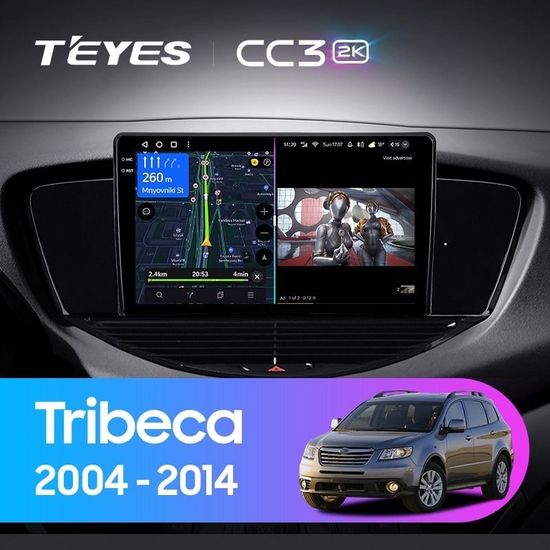 Штатная магнитола Teyes CC3 2K 4/64 Subaru Tribeca WX W10 (2004-2014)