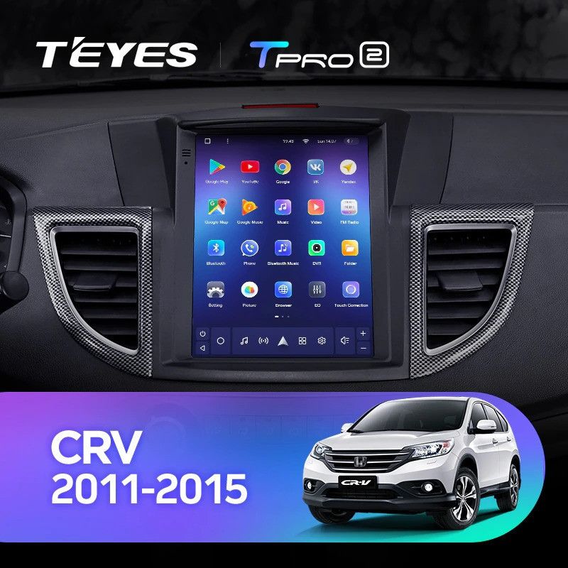 Штатная магнитола Tesla style Teyes TPRO 2 4/64 Honda CR-V 4 RM RE (2011-2015) Тип-C