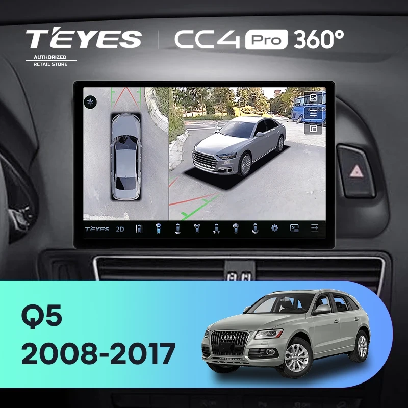 Штатная магнитола Teyes CC4 Pro 360 12/256 Audi Q5 8R (2008-2017) Тип-A (11")